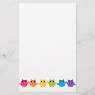 Papelería Lechuzas arcoiris