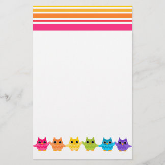 Papelería Lechuzas arcoiris