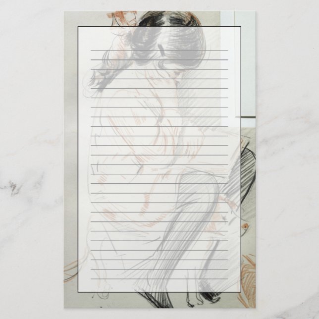 Papelería Lectura de Paulette que se sienta en su perro de (Anverso)