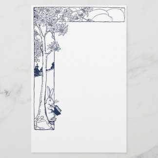 Papelería Lectura del conejo debajo del árbol