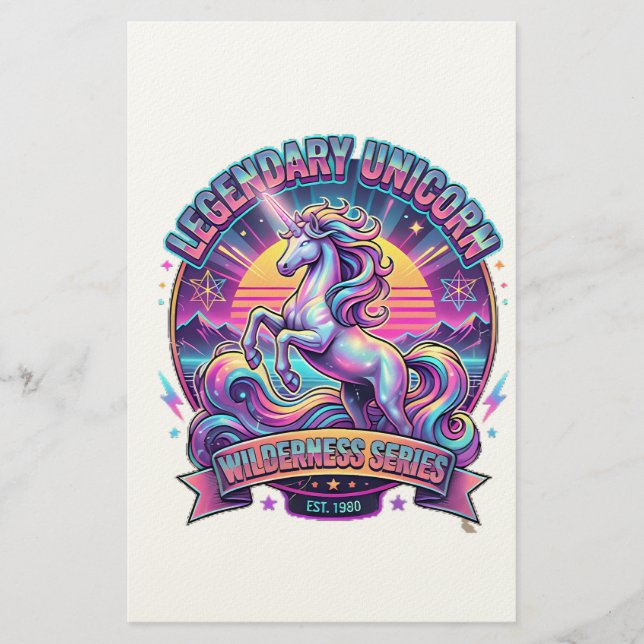 Papelería Legendario Unicornio Doble Cara (Anverso)