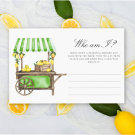 Papelería Lemon Citrus - Who am I bridal shower game