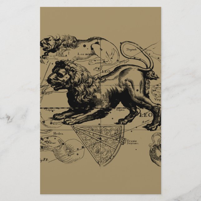 Papelería Leo constelación Hevelius 1690 23 de julio 22 de (Anverso)