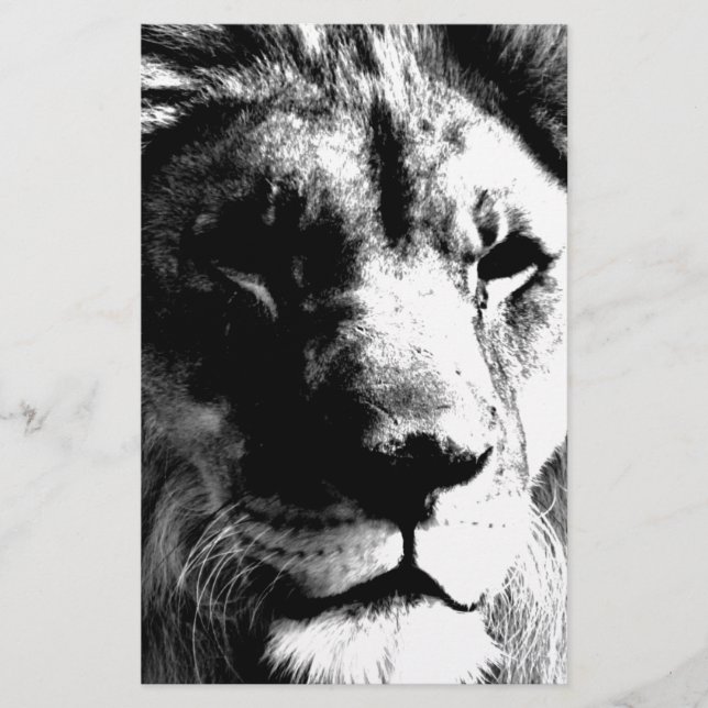 Papelería León blanco y negro (Anverso)