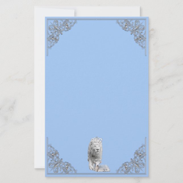 Papelería León y Cordero Esperando la Estación Celestial (Anverso)