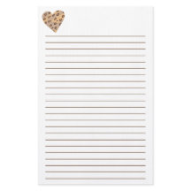 Leopard Sports Heart Lined Stationery