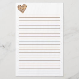 Papelería Leopard Sports Heart Lined Stationery