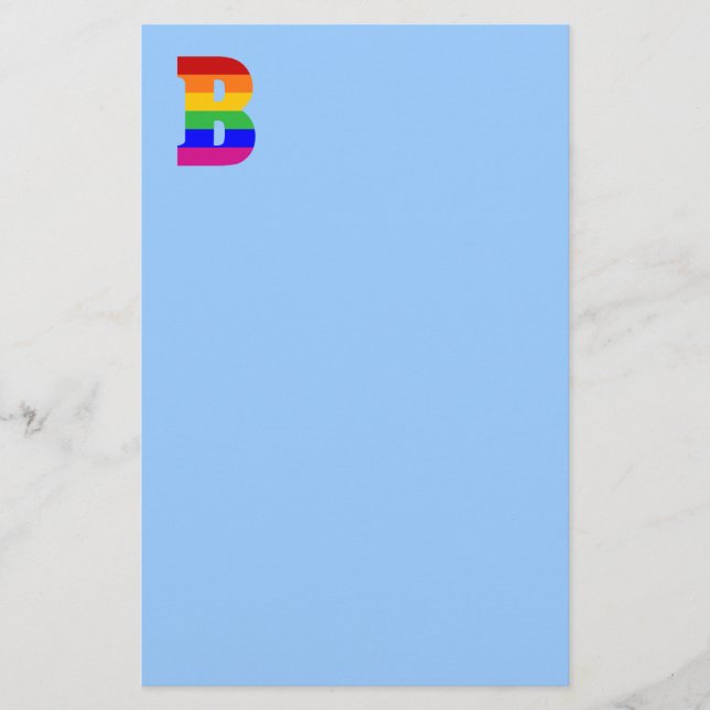 Papelería Letra arco iris B (Anverso)