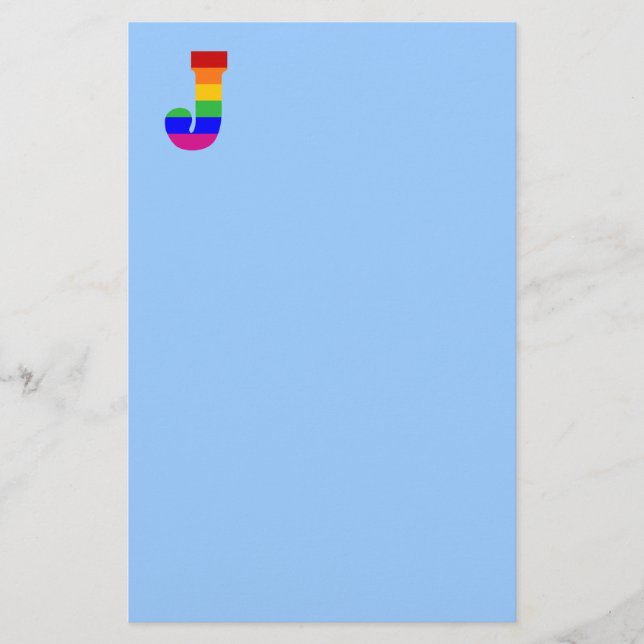 Papelería Letra arco iris J (Anverso)