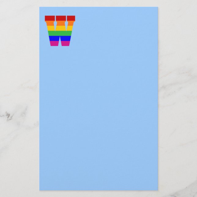 Papelería Letra arco iris W (Anverso)