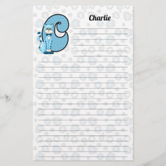 Papelería Letra azul Cat Mongram Boy C llenada
