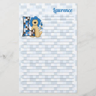 Papelería Letra azul lion monogramada L lin