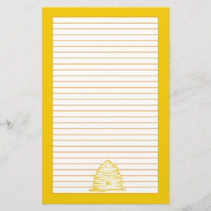 Papelería Letra Bee Skep que escribe en línea amarilla