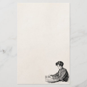 Papelería Letra de la escritura de la mujer de Edwardian del