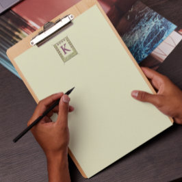 Papelería Letra de monograma vintage marco floral Nouveau