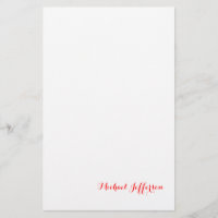 Letra manuscrita elegante simple llana rojo blanco