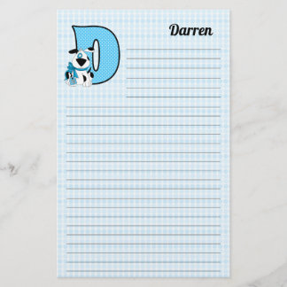 Papelería Letra mongramada del perro azul D led