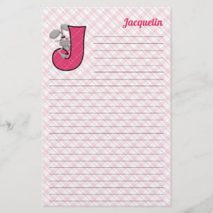 Papelería Letra mongramo de chaqueta rosa J en línea