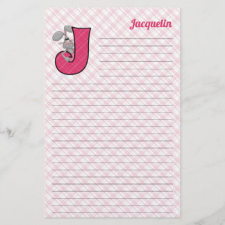 Papelería Letra mongramo de chaqueta rosa J en línea