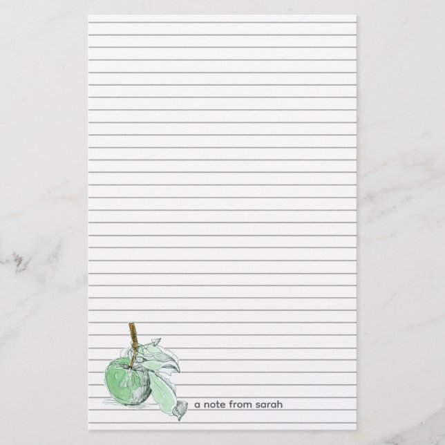 Papelería Letra otoño de Apple verde otoño de escritura (Anverso)