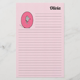Papelería Letra rosa opossum mongram P lentada