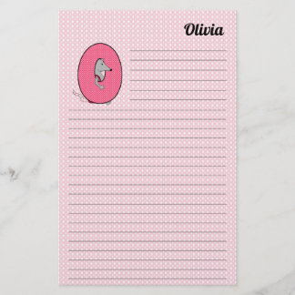 Papelería Letra rosa opossum mongram P lentada
