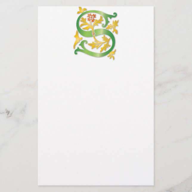 Papelería Letra S Monograma Fleur de lis (Anverso)