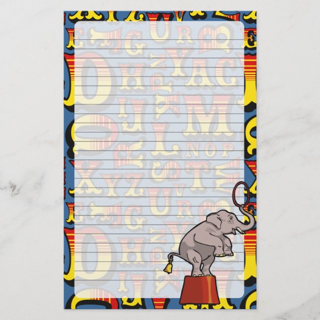 Papelería Letras del circo, (Anverso)