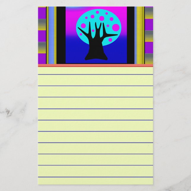 Papelería Letrero de árbol neón (Anverso)