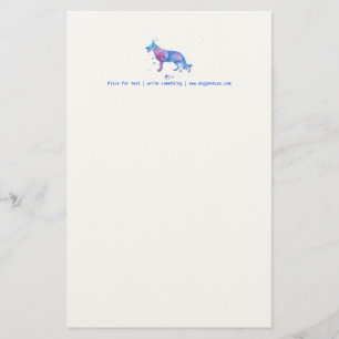 Papelería Letterhead Guay Watercolor Alemán Pastor Perro