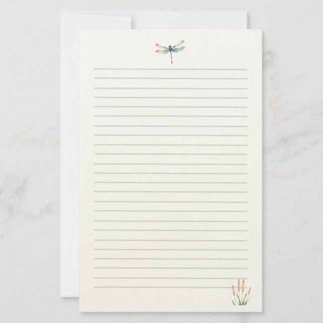 Papelería Libélula acuarela  (Anverso)