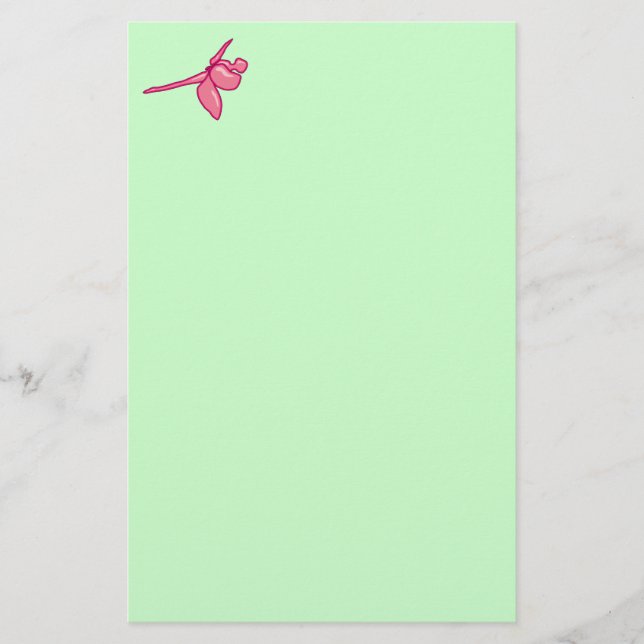 Papelería Libélula lisa de Fuschia (Anverso)