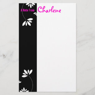 Papelería Libreta blanco y negro de la flor