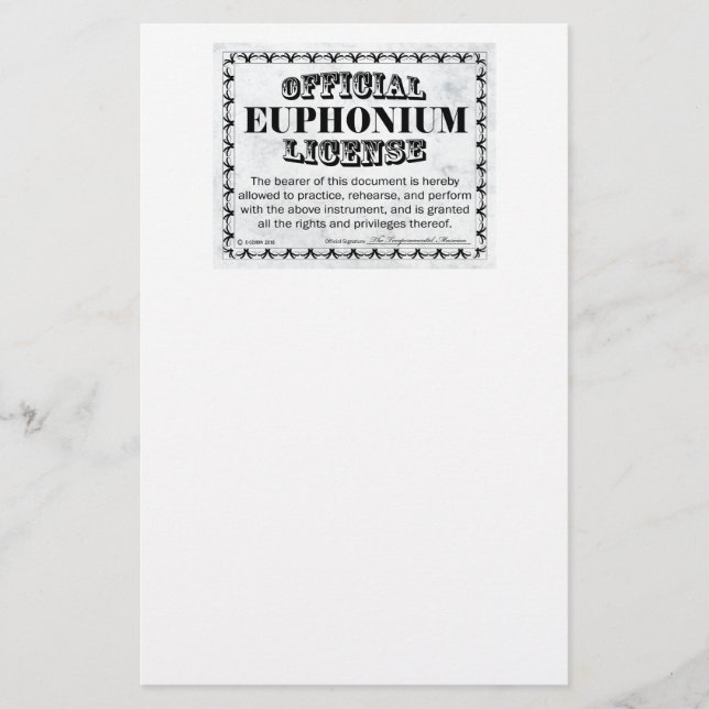Papelería Licencia Euphonium (Anverso)