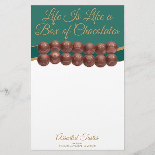Papelería Life Is Like a Box of Chocolates (Anverso)