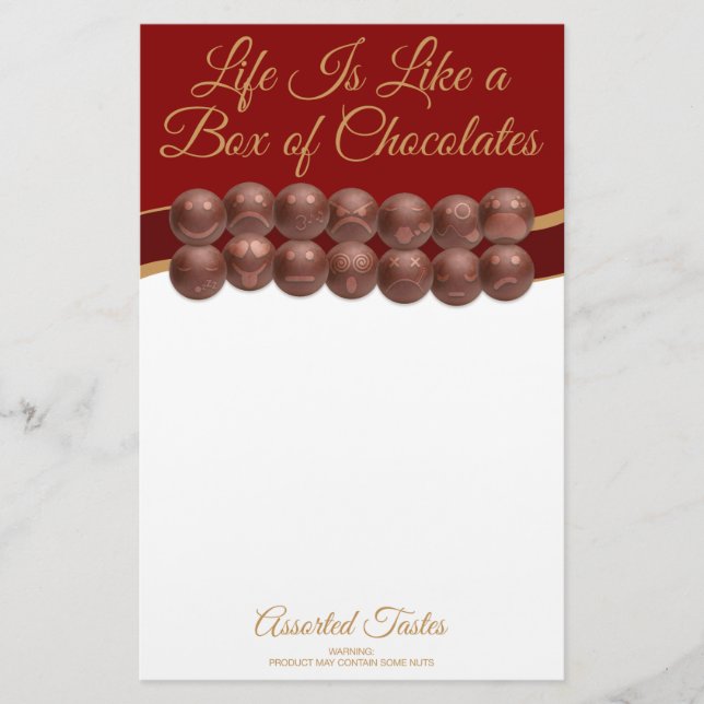 Papelería Life Is Like a Box of Chocolates (Anverso)