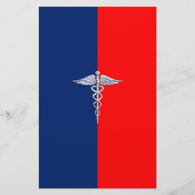 Papelería Liga de Simbolos Médicos de Plata Caduceus (Anverso)