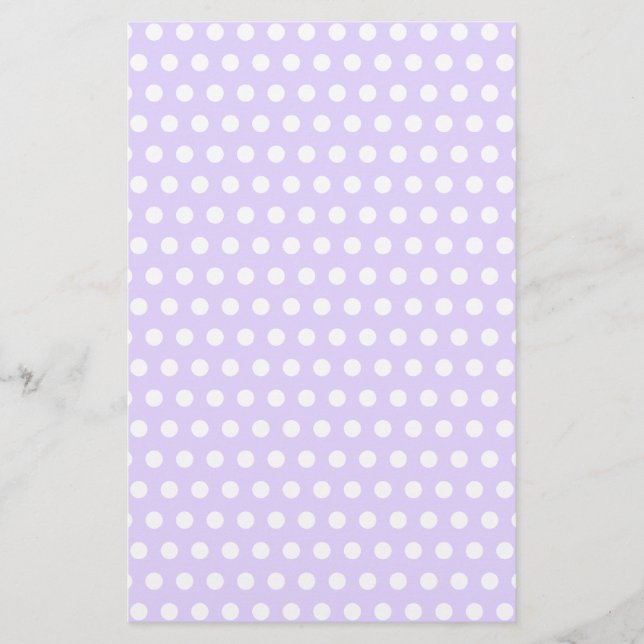 Papelería Lila Claro con Lunares Blancos (Anverso)