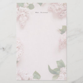 Papelería Lila Rosa Suave Personalizado Femenino