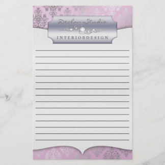 Papelería Lilac Dashing Damask Lining Stationsfor Business
