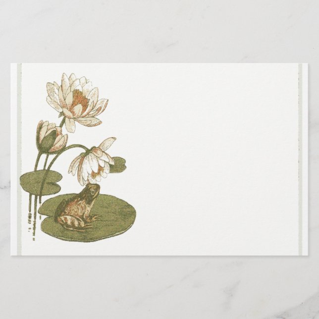 Papelería Lillypad y efectos de escritorio de la rana (Anverso)