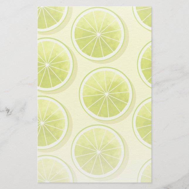 Papelería Lime Slices en amarillo claro (Anverso)