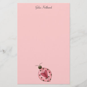 Papelería Lindo como insecto · Rosa y mariquita de Brown
