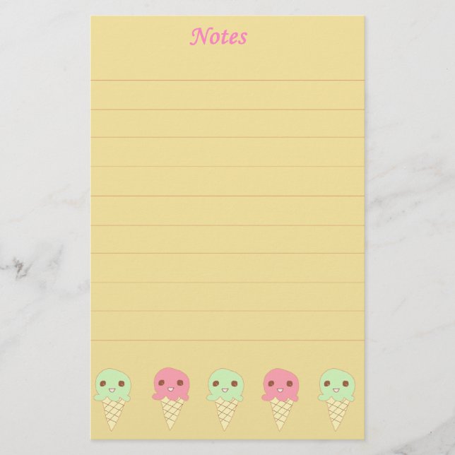 Papelería Lindo helado el naranja (Anverso)