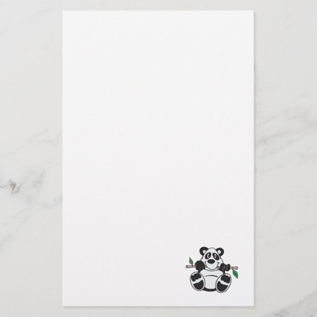 Papelería lindo panda colgando de la rama (Anverso)
