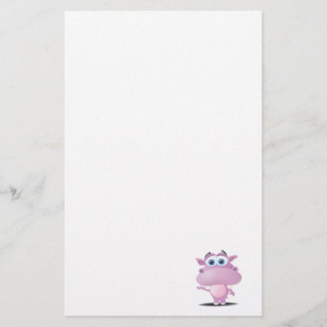 Papelería lindo y triste hippo (Anverso)