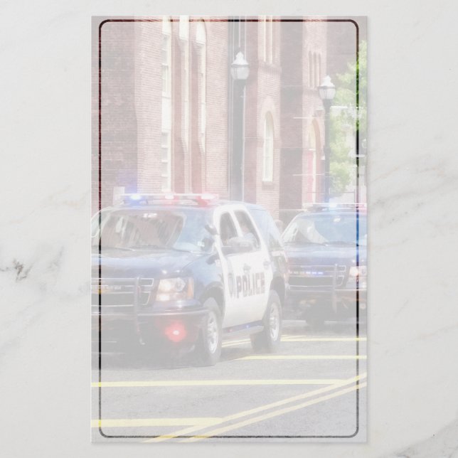 Papelería Línea de coches policía (Anverso)