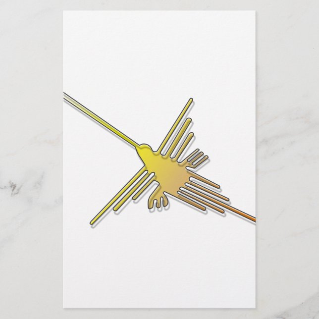 Papelería Líneas de Nazca Colibrí Dorado (Anverso)