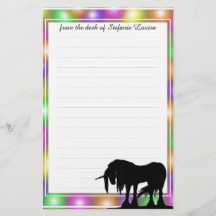 Papelería Líneas místicas de unicornio (círculos de colores