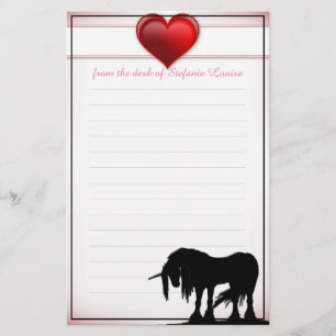 Papelería Líneas místicas de unicornio (corazón valentino)